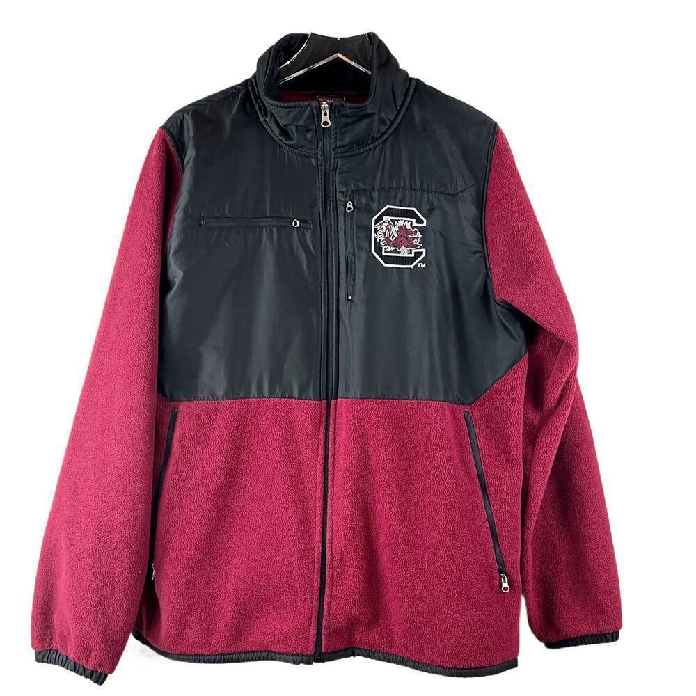 Men's Black and Burgundy South Carolina Gamecocks full zip.